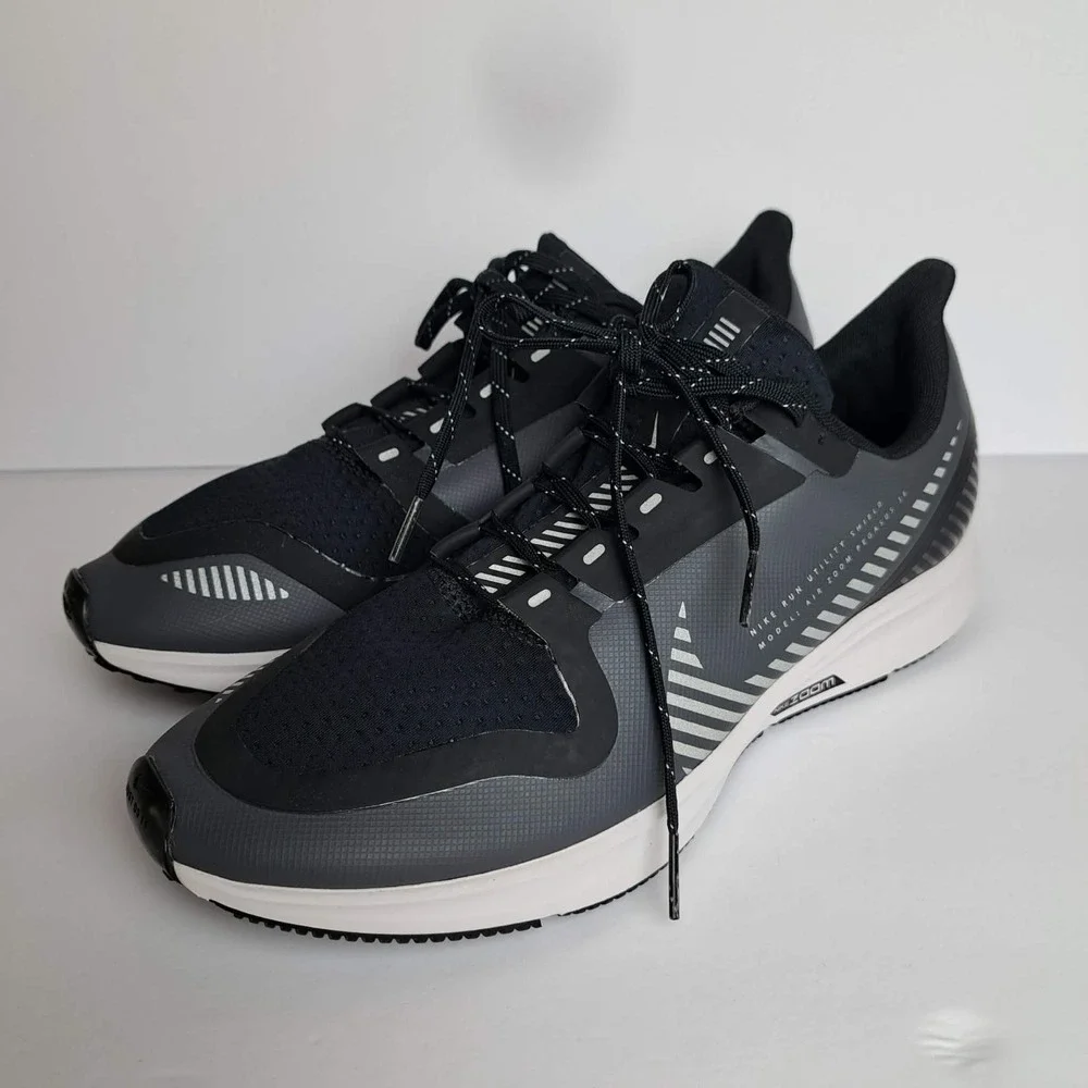 Nike Air Max Pegasus 36 Shield Shoes Womens Size 10 Black Running AQ8006-003